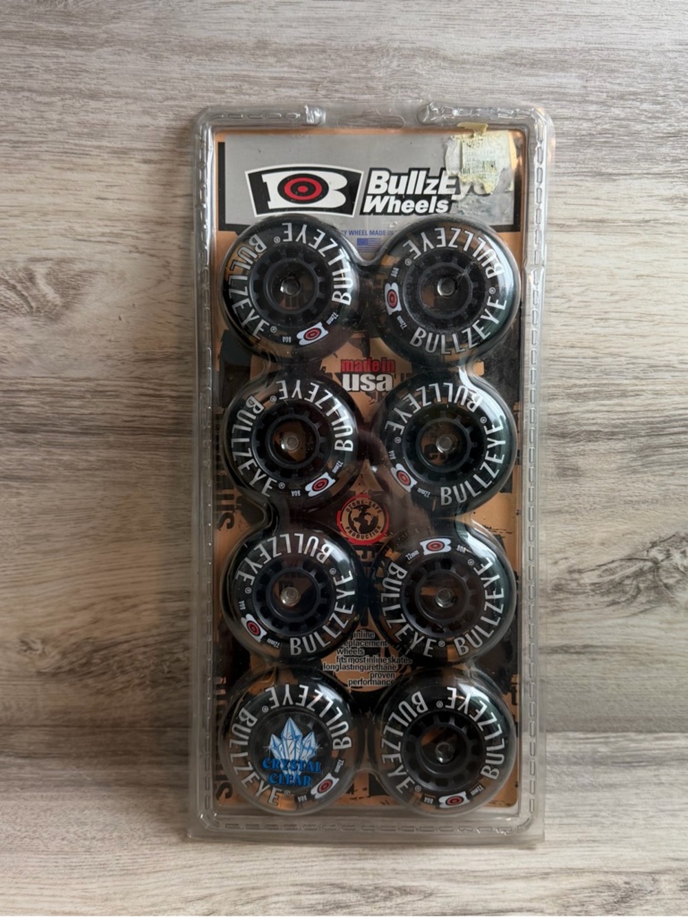Bullzeye Inline Skate Wheel Pack NEW Clear 72mm 8 Pack 80A